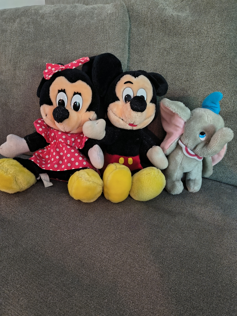 Vintage 1980 Disney Mickey, Minnie, And Dumbo Plush Doll